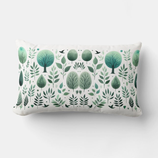 Coussin Rectangle Silhouettes de la nature : Jour (Recto)