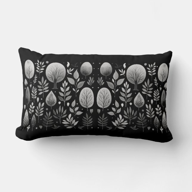 Coussin Rectangle Silhouettes de la nature : Nuit (Recto)