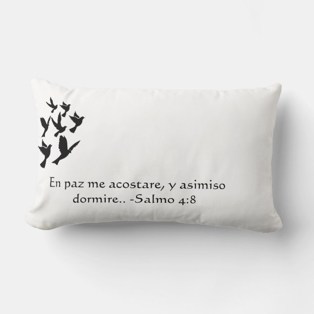 Coussin Rectangle Silhouettez le 4:8 de psaume d'oiseaux dans le 4:8 (Recto)