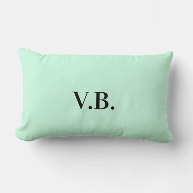 Coussin Rectangle Simple couleur unie ajouter nom texte monogramme  (Recto)