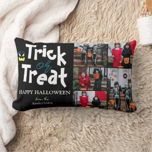 Coussin Rectangle Simple Éffrayant citrouille Halloween Photo Collag