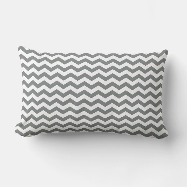 Coussin Rectangle simple élégant chevron noir et blanc (Recto)