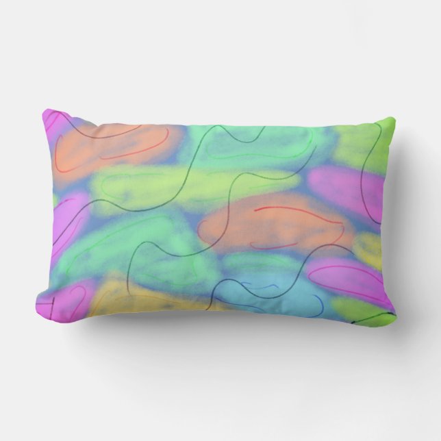 Coussin Rectangle simple et personnalisé aquarelle ajouter le logo s (Recto)