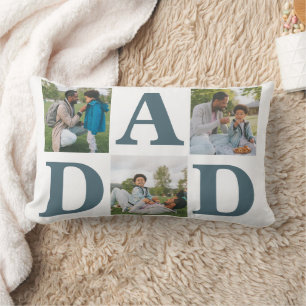 Coussin Rectangle Simple Fête des pères moderne papa 3 famille photo