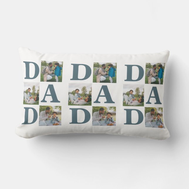Coussin Rectangle Simple Fête des pères moderne papa 3 famille photo (Recto)