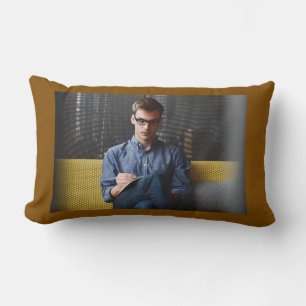 Coussin Rectangle Simple logo personnalisé élégant minimaliste ici e