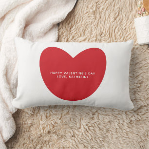 Coussin Rectangle Simple mignon coeur rouge personnalisé Saint Valen