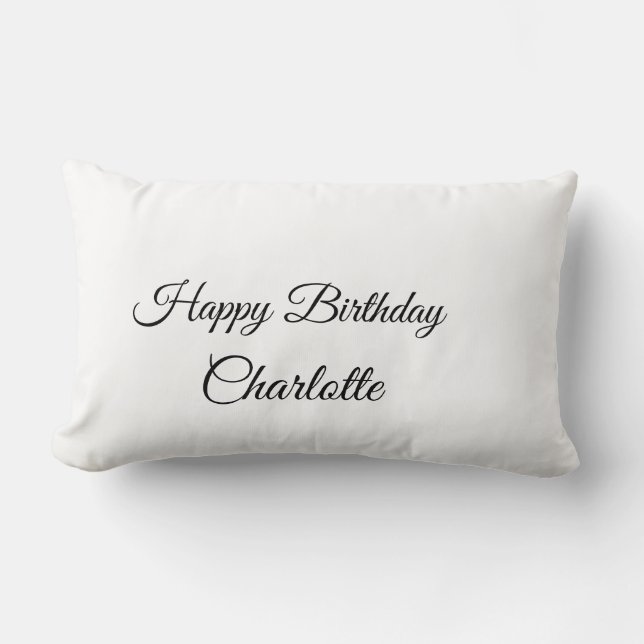 Coussin Rectangle SIMPLE MINIMAL.CUTIE AJOUTER NOM BÉBÉ joyeux anniv (Recto)