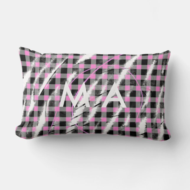 Coussin Rectangle Simple monogramme ajoutez votre lettre de nom homm (Recto)