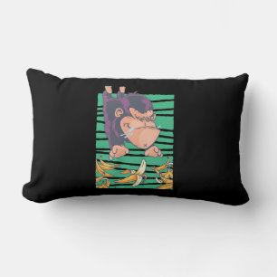 Coussin Rectangle Singe Mignonne Avec Bananes