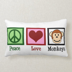 Coussin Rectangle Singes d'amour de paix