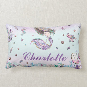 Coussin Rectangle Sirène Chic Whimsical Sous La Chambre De La Fille