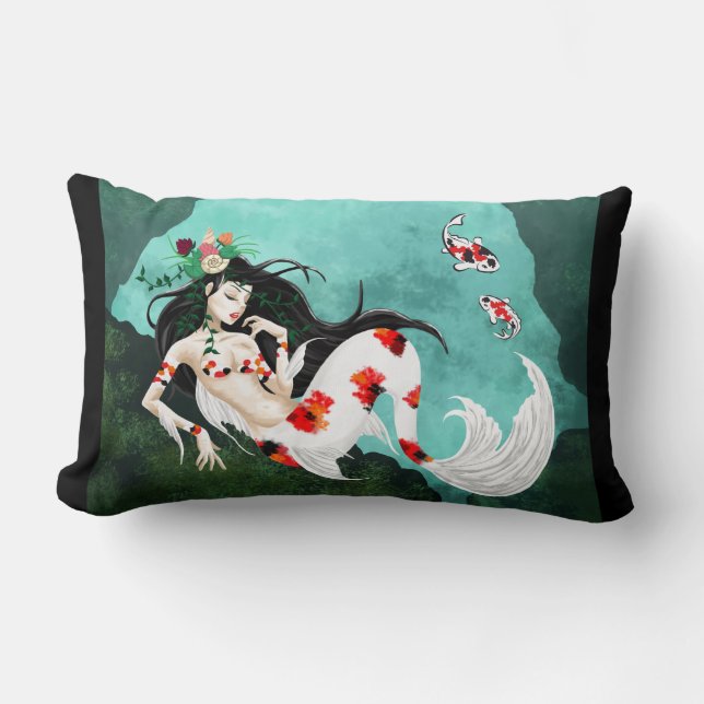 Coussin Rectangle Sirène de Koi (Recto)