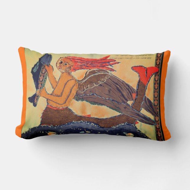 Coussin Rectangle Sirène par Alexandra Cook (Recto)
