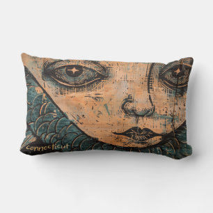 Coussin Rectangle Sirène Tête De Bois Coupe D'Oreiller À Jets V