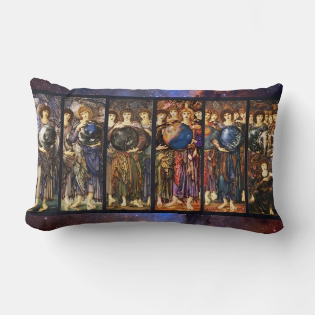 Coussin Rectangle SIX JOURS D'ANGELS DE CRÉATION par Edward Burne Jo (Recto)