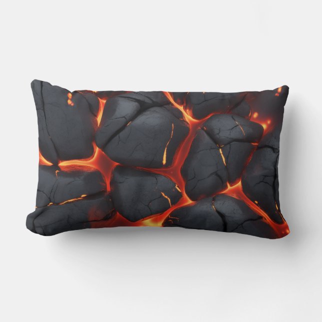 Coussin Rectangle Sizzling Cracked Lava Stone (Recto)