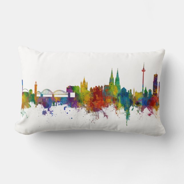 Coussin Rectangle Skyline Allemagne de Cologne (Recto)