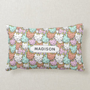 Coussin Rectangle Sleepy Cats Motif nom personnalisé lancer des ore