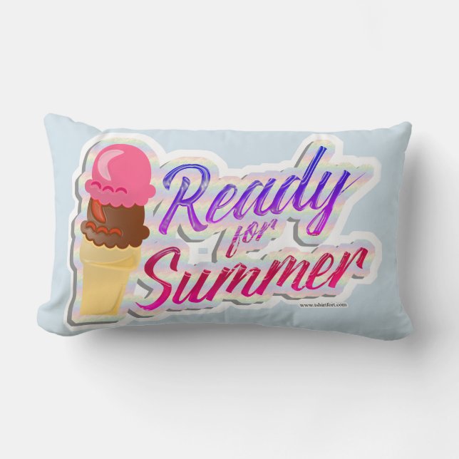 Coussin Rectangle Slogan pour la saison estivale des glaces (Recto)