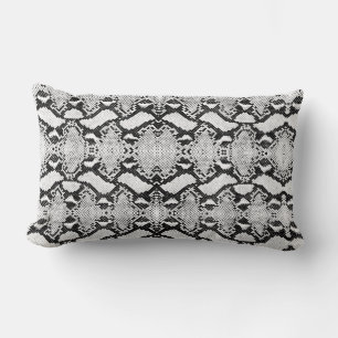 Coussin Rectangle Snakeskin Exotique Python Blanc