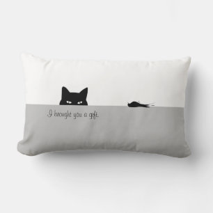 Coussin Rectangle Sneaky Cat Je t'ai offert un cadeau