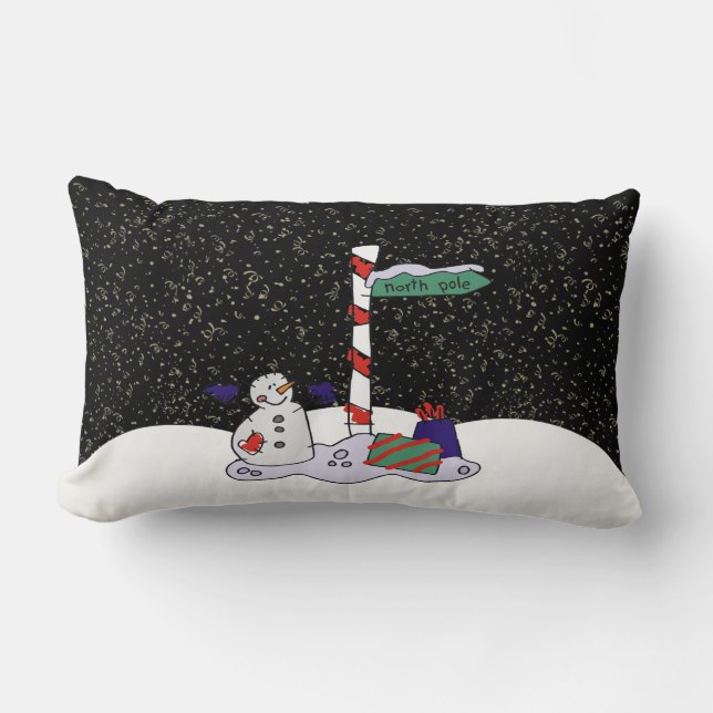 Coussin Rectangle Snowman & Pôle Nord - (Recto)