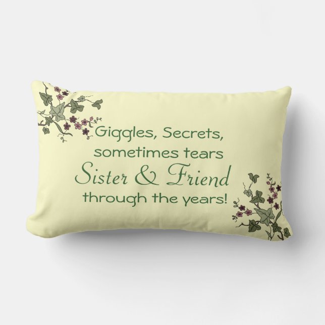 Coussin Rectangle Soeur et ami (Recto)