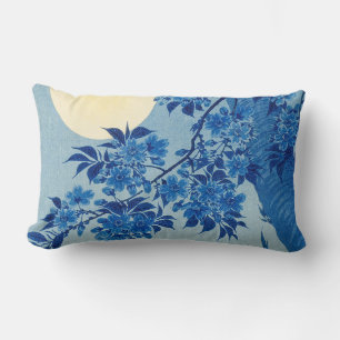 Coussin Rectangle Soirée Lune Arbre Bleu Lune