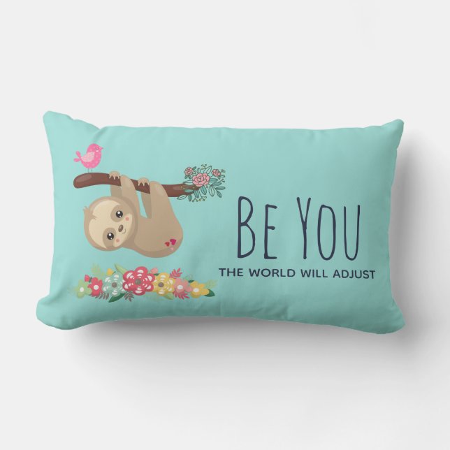 Coussin Rectangle Sois Toi Le Monde S'Adaptera Citation Drôle de Par (Recto)