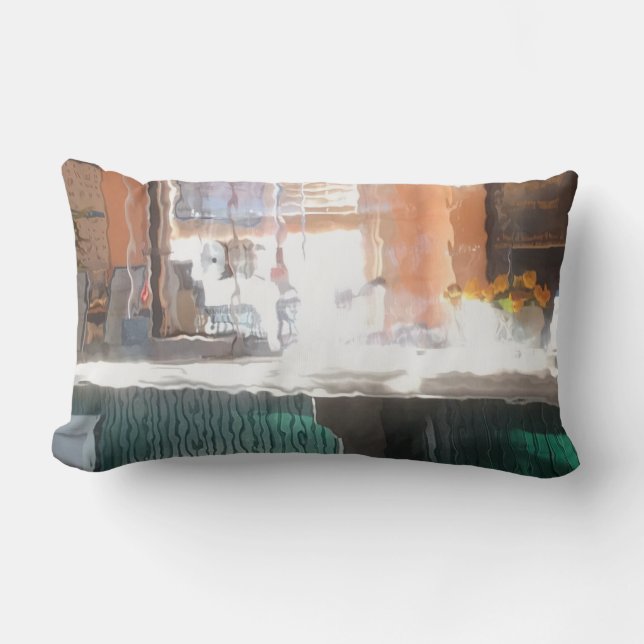 Coussin Rectangle Soleil après-midi, gare (Recto)