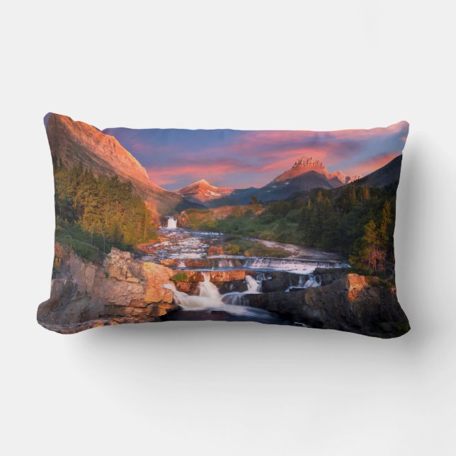 Coussin Rectangle Soleil sur le ruisseau Swiftcurrent (Recto)