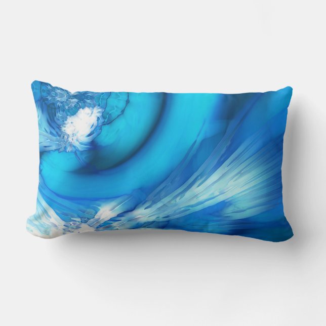 Coussin Rectangle Solstice d'hiver bleu Abstrait (Recto)