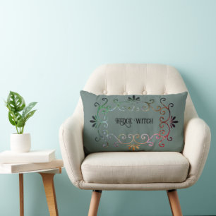 Coussin Rectangle Sorcière de haie verte Élégante Personnelle Jolie