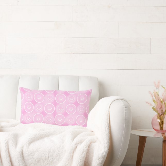 Coussin Rectangle Sourires amicaux rose (Canapé)