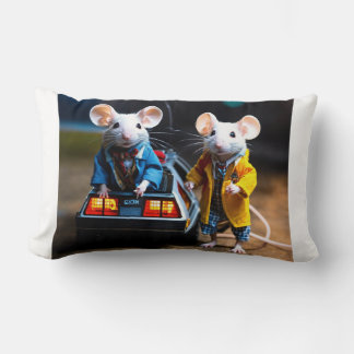 Coussin Rectangle souris habillées comme Back to the future film.