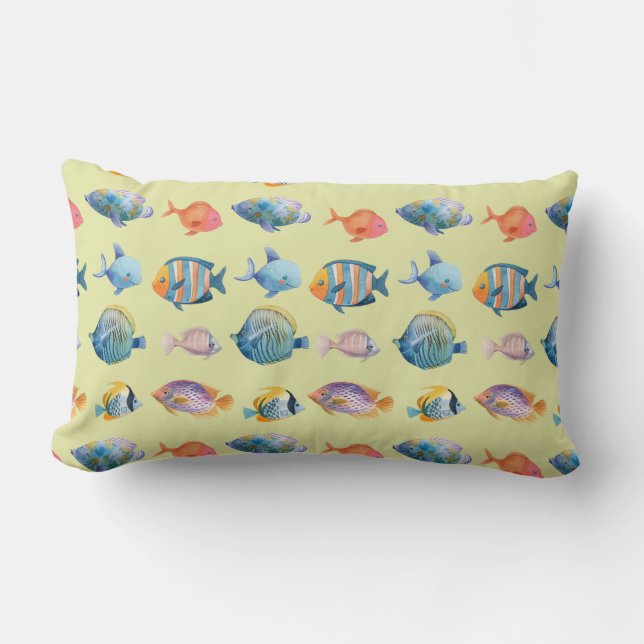 Coussin Rectangle Sous le Motif marin du poisson nautique (Recto)