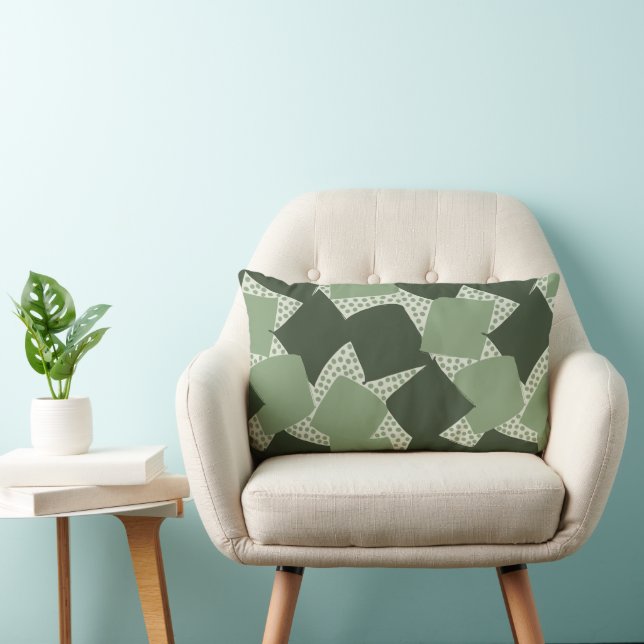 Coussin Rectangle Soutien Moderne : Sage Géométrique Vintage Abstrai (Chaise)
