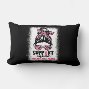Coussin Rectangle Soutien Squad Messy Bun Pink Warrior Cancer du sei