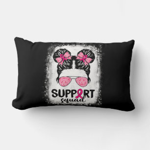 Coussin Rectangle Soutien Squad Messy Bun Pink Warrior Cancer du sei