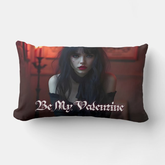 Coussin Rectangle Soyez ma Saint-Valentin dans une romance sombre (Recto)