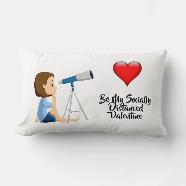 Coussin Rectangle Soyez ma Saint-Valentin socialement distancée (Recto)