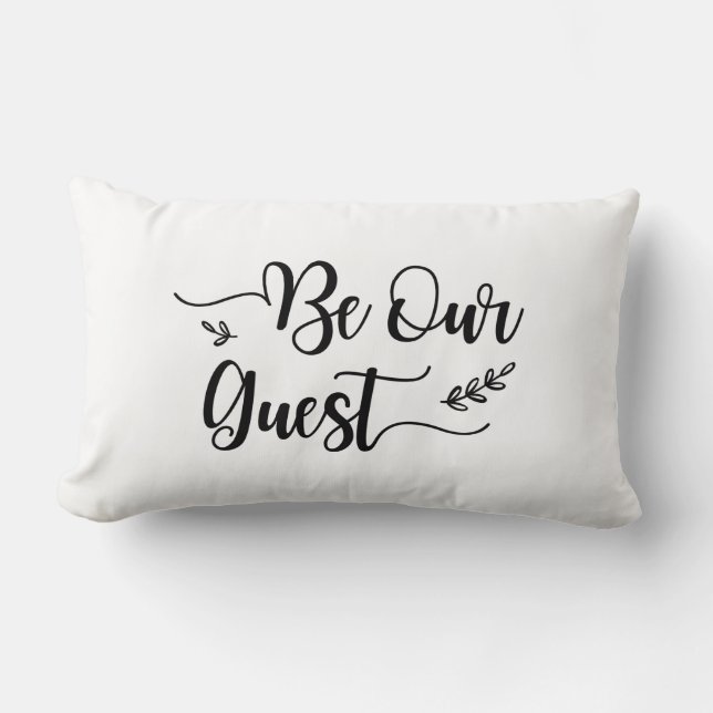 Coussin Rectangle "Soyez notre invité" Jetez l'oreiller (Recto)