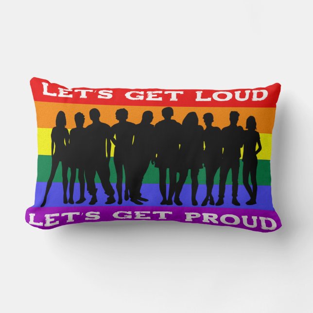 Coussin Rectangle Soyons forts, soyons fiers de la fierté LGBTQ (Recto)
