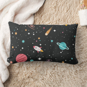 Coussin Rectangle Space Rocket Ships et Planètes