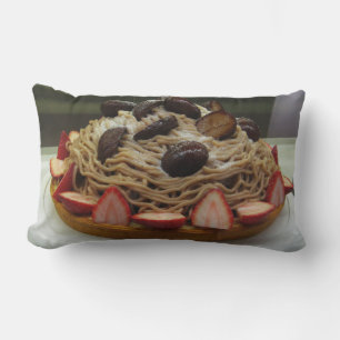 Coussin Rectangle Spaghetti japonais et gâteau aux fraises
