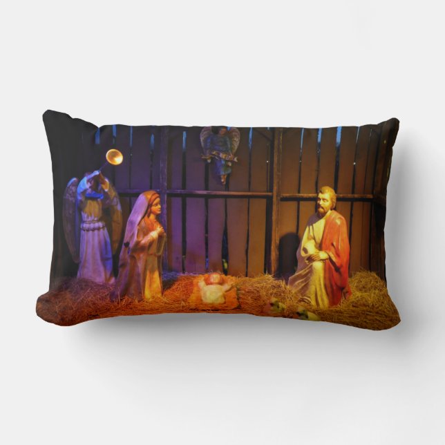 Coussin Rectangle Spectacle de Noël de la crèche à Washington DC (Recto)