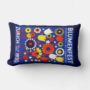 Coussin Rectangle Spectacle suisse de fleurs 1930