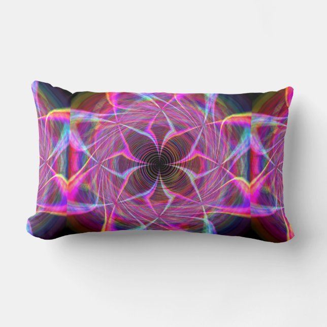 Coussin Rectangle Spirale arc-en-ciel folle deux (Recto)