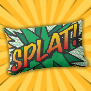 Coussin Rectangle SPLAT Amusant Art Pop Livre de Bande Dessinée Rétr